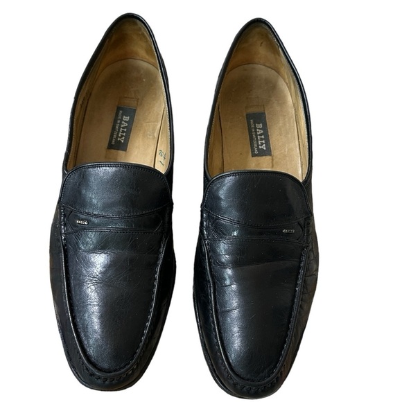 Vintage Bally Switzerland Parawet Leather Loafers in Black Mens Size 10D main image 9